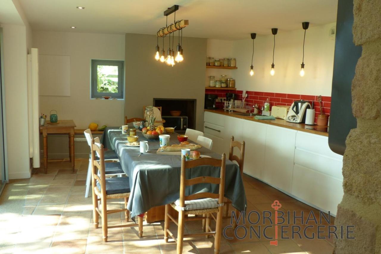 Belle Longere En Campagne A Larmor Badenヴィラ エクステリア 写真